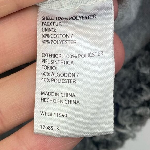 Weatherproof Vintage Women Frosty Tipped Sherpa Pullover Charcoal Half-Zip Large - Picture 7 of 10